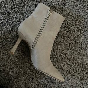 Never worn suede tan booties